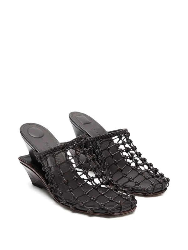 Jacquemus 100mm Les Doubles Tresses Mules | Brown | FARFETCH