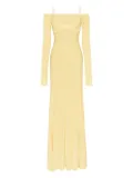 Jacquemus Valensole off-shoulder ribbed knit maxi dress - Yellow
