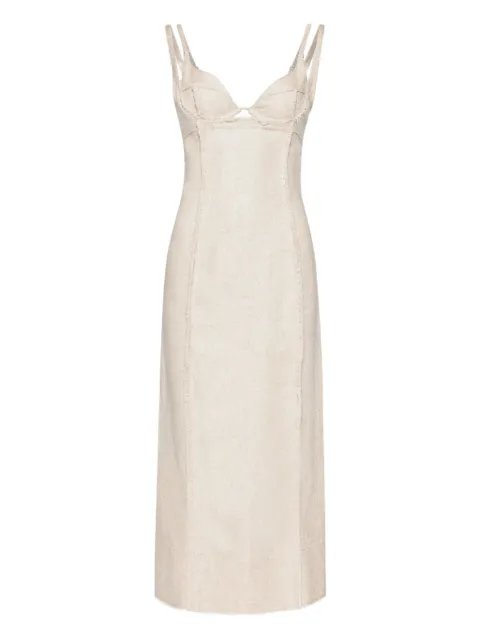 Jacquemus Valérie frayed midi dress