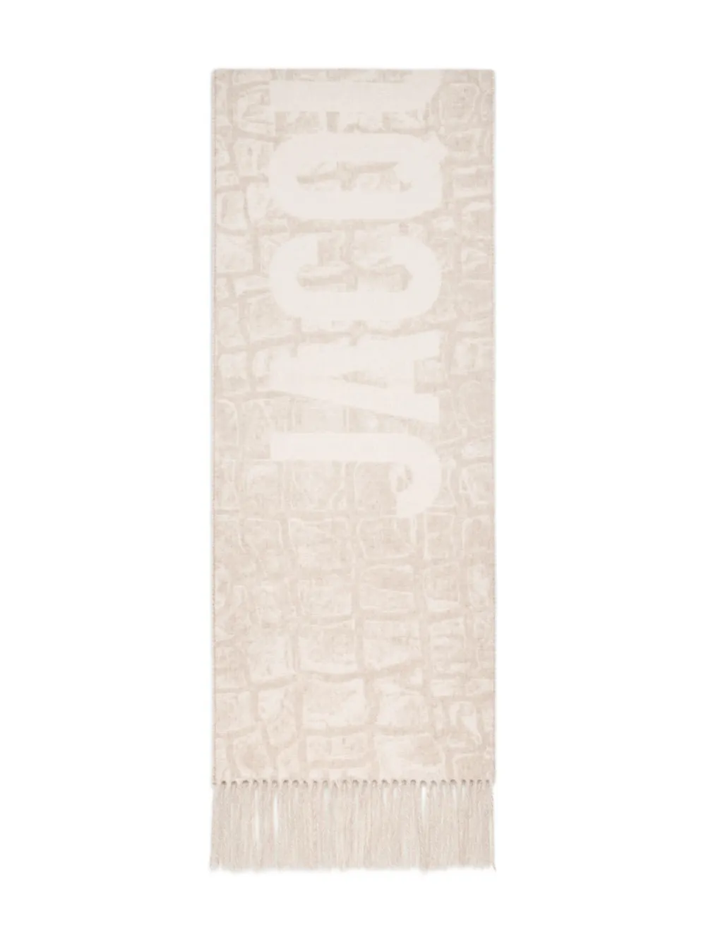 Jacquemus The sjaal met franje en logo-jacquard Beige