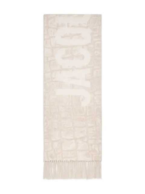 Jacquemus The Jacquemus logo-jacquard fringed scarf