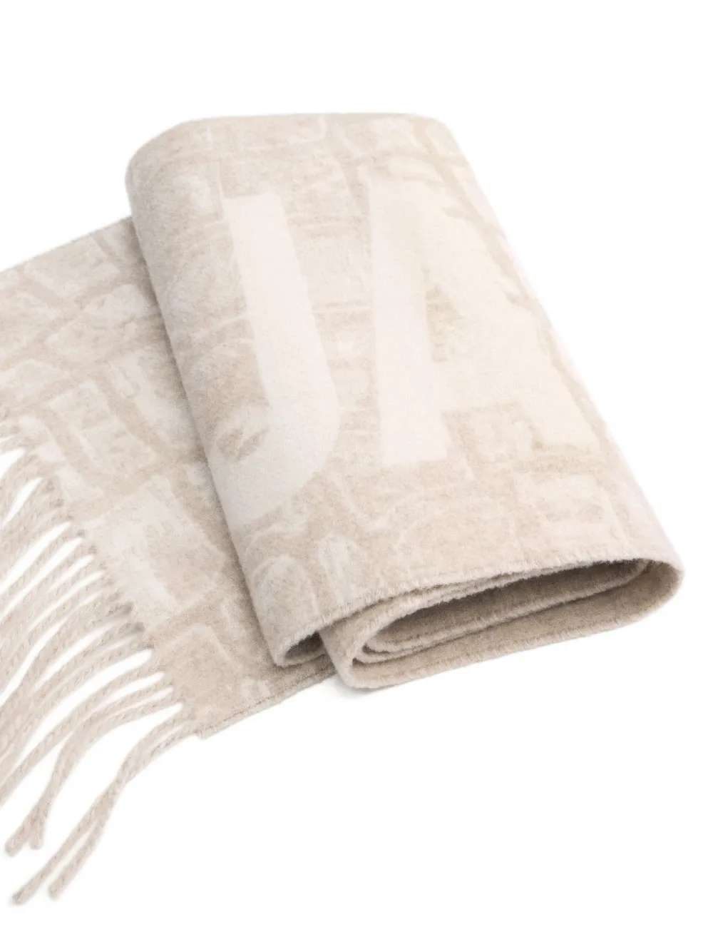 Jacquemus The  sjaal met franje en logo-jacquard - Beige
