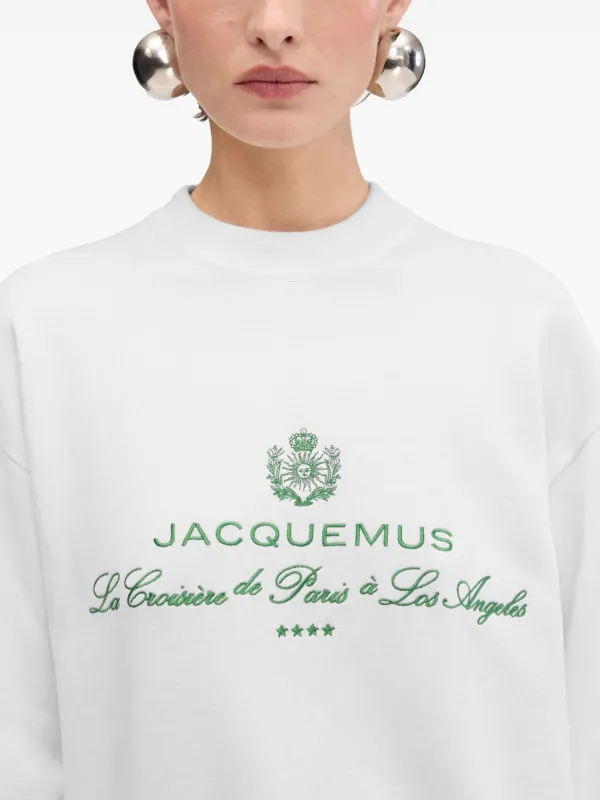 Jacquemus logo-embroidered Sweatshirt | White | FARFETCH