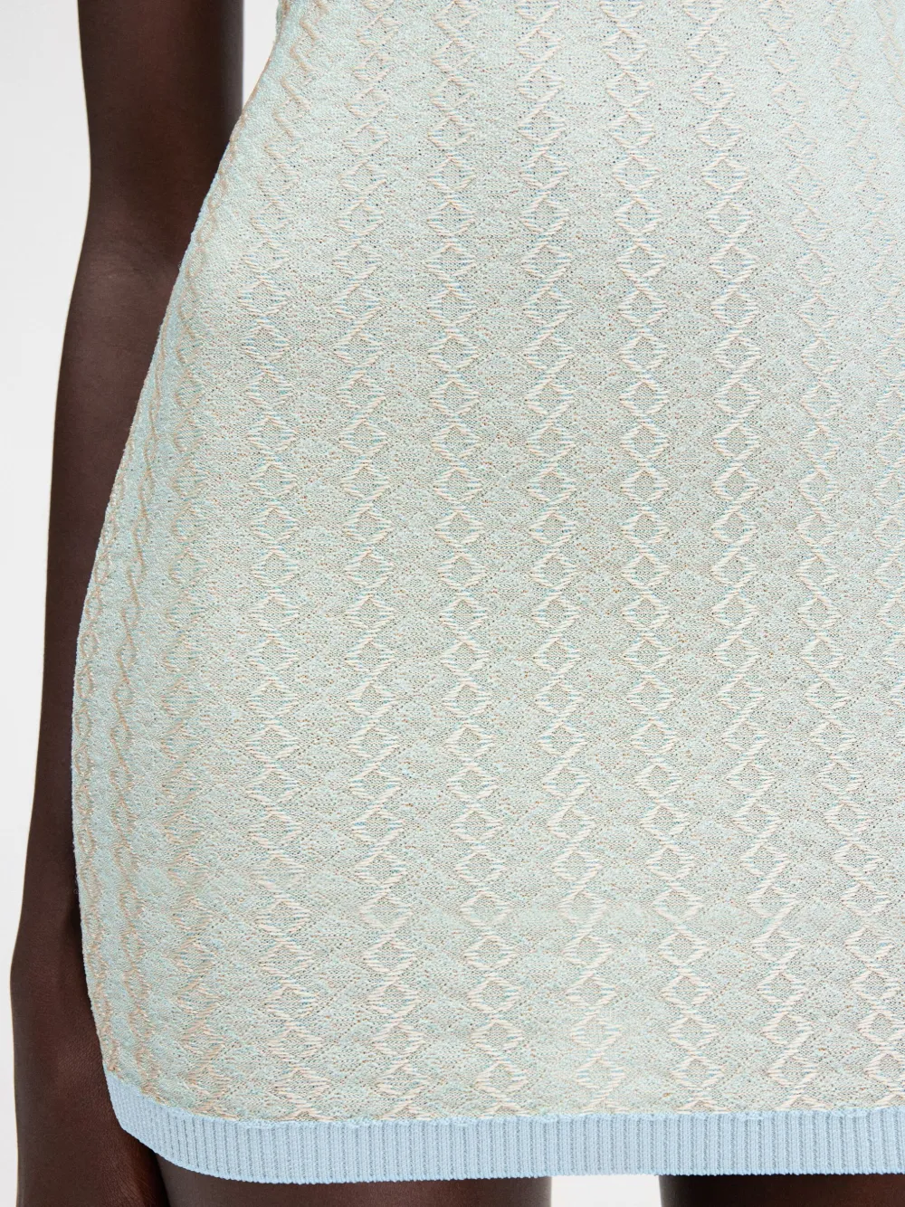 Jacquemus Knitted Mini Dress In Blue