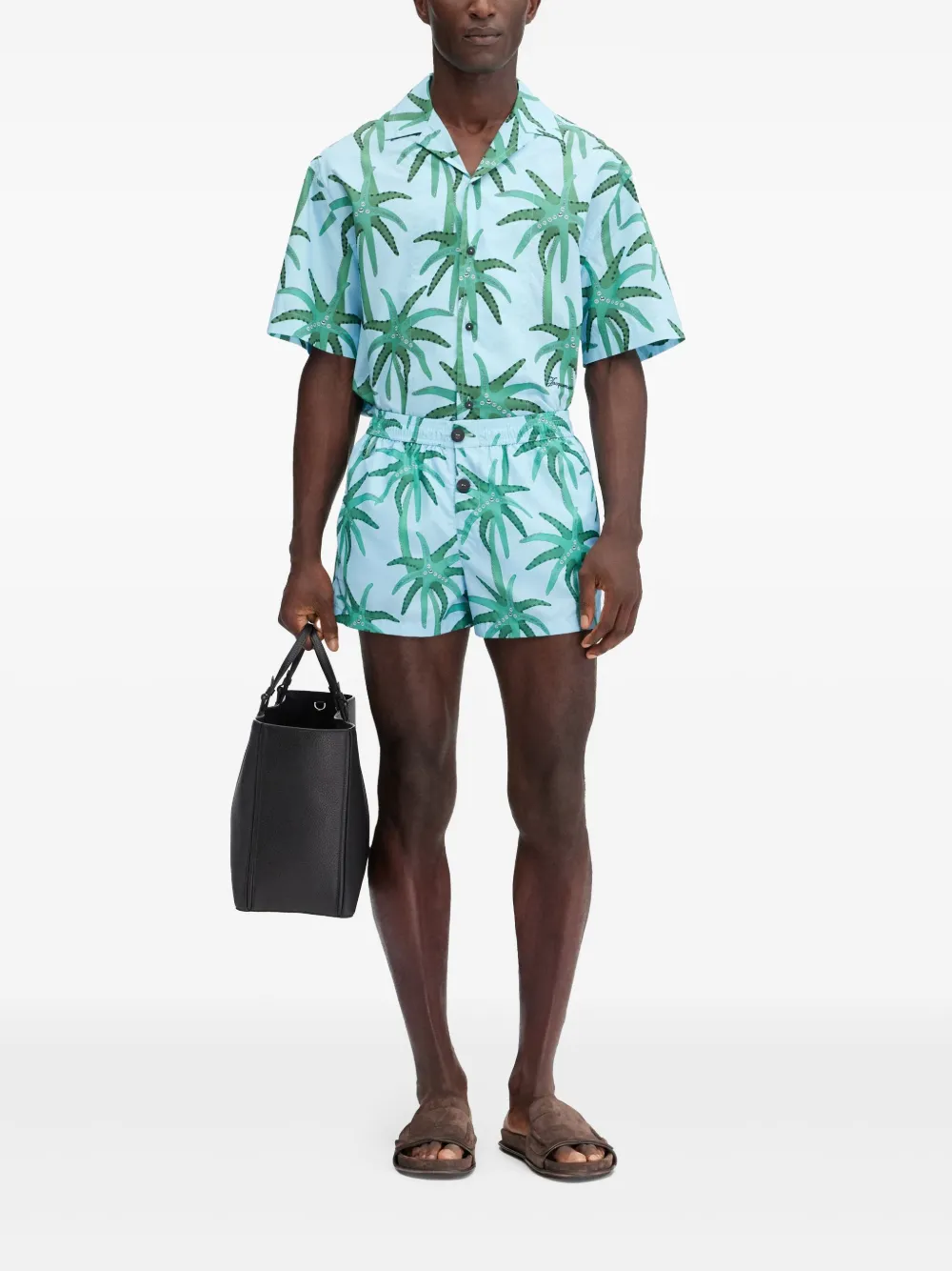 Jacquemus Shorts met bloemenprint - Blauw