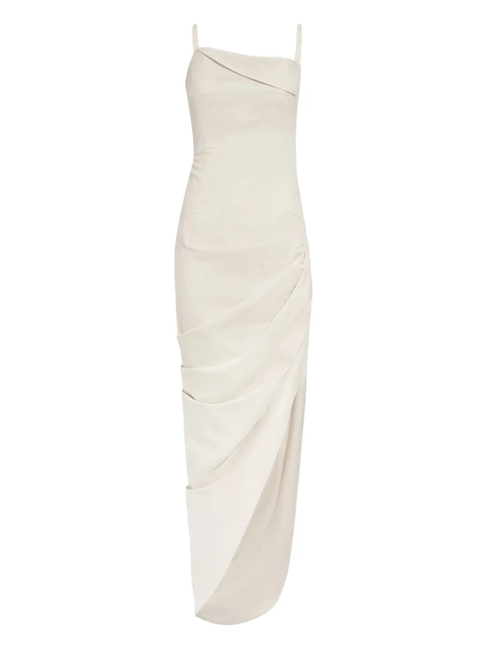 Jacquemus Saudade draped open-back maxi dress Beige