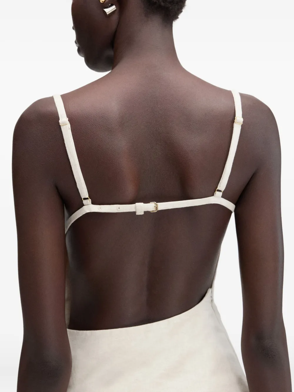 Jacquemus Saudade draped open-back maxi dress Beige