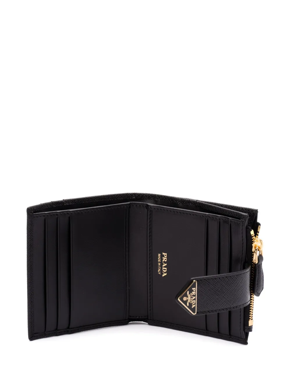Prada Leren portemonnee Zwart
