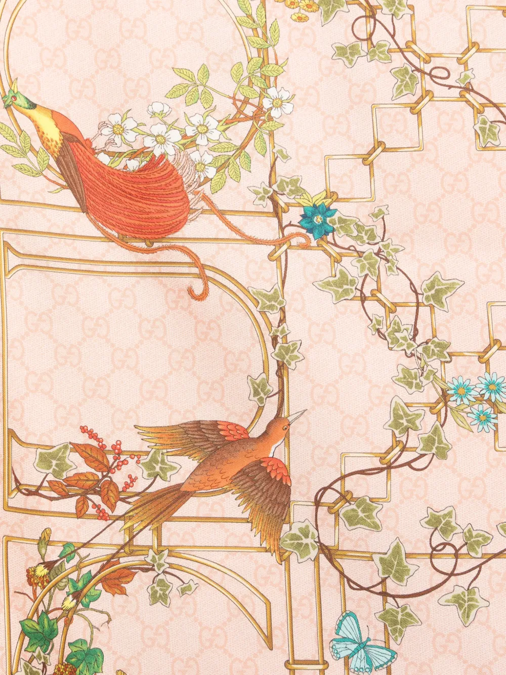 Gucci mix-print silk scarf - Roze