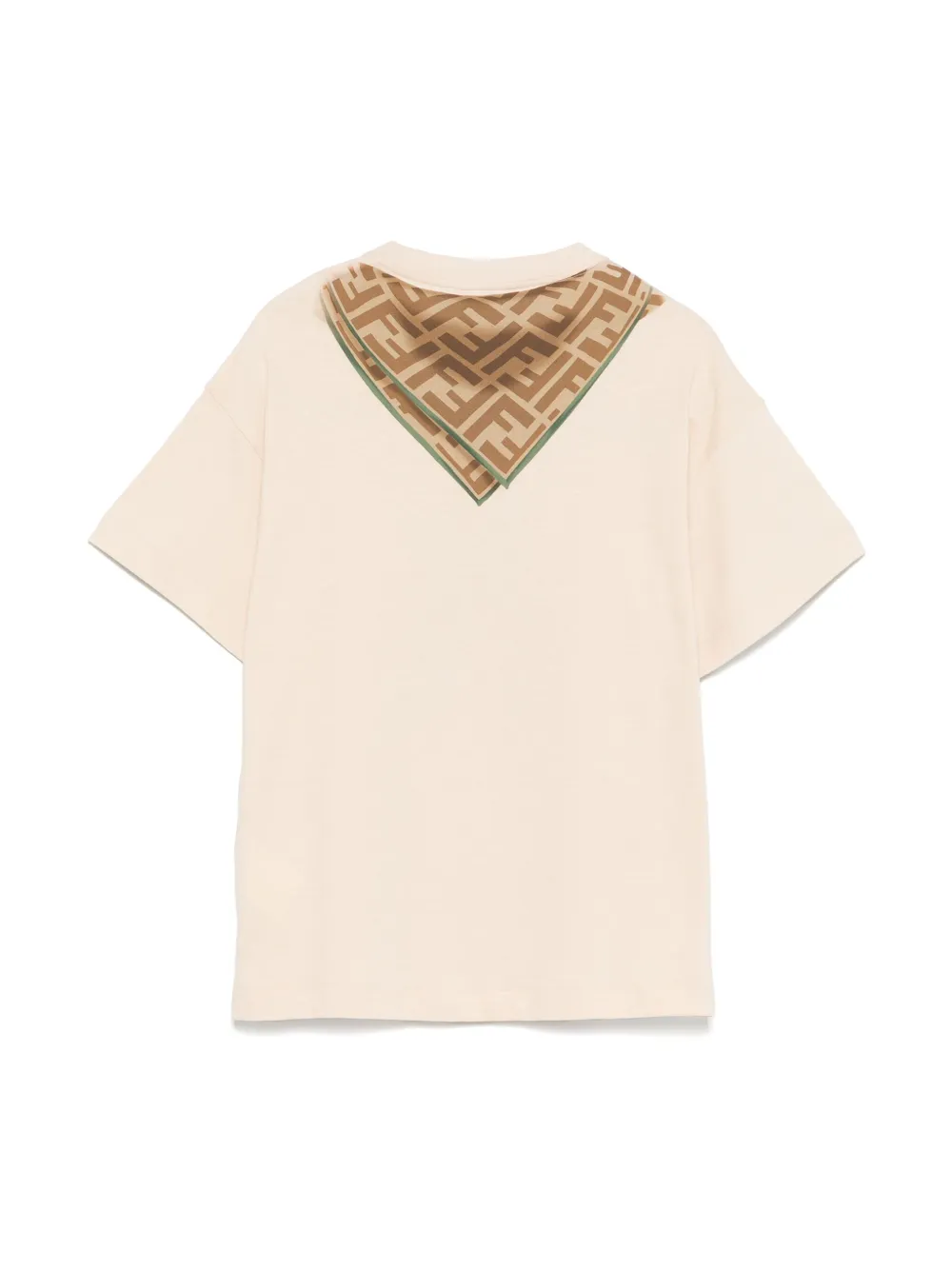 Fendi Kids T-shirt met sjaalprint Beige