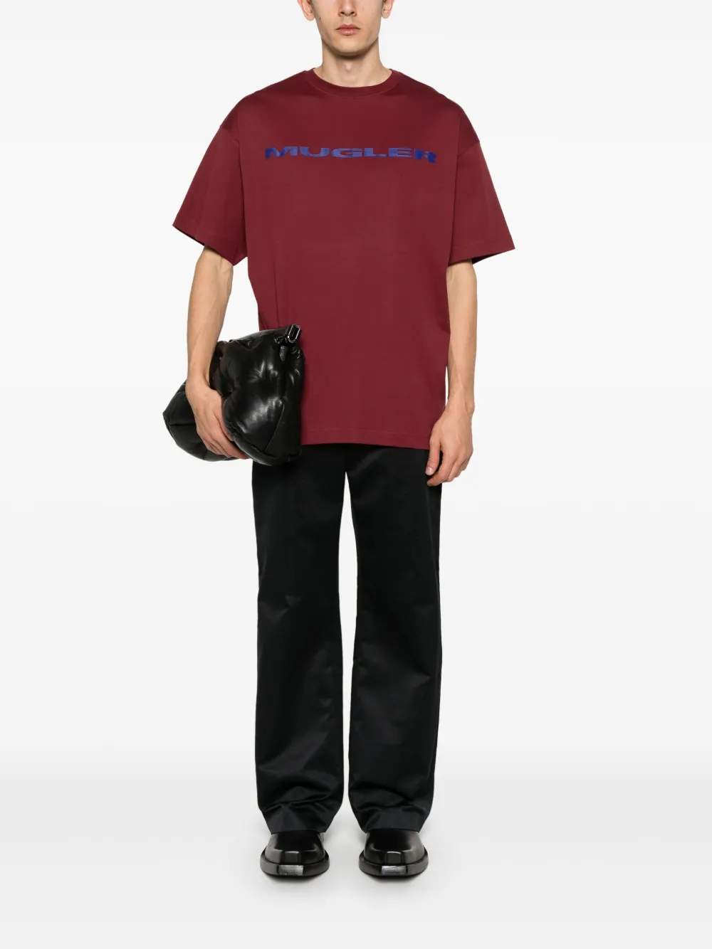 Mugler T-shirt met logo-applicatie - Rood