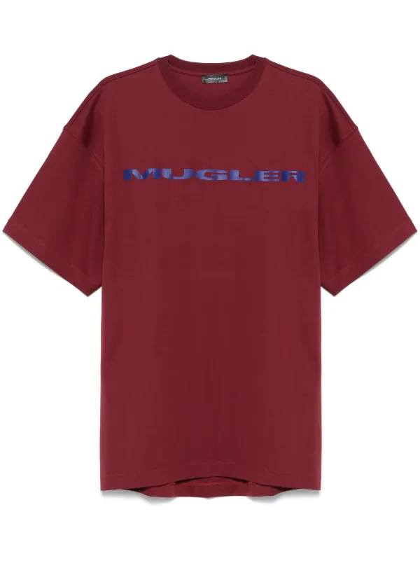 Mugler Logo-appliqué T-shirt in Red