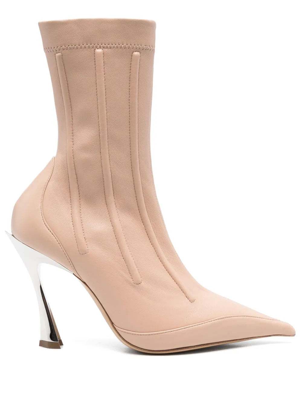Mugler 105mm corset ankle boots Neutrals