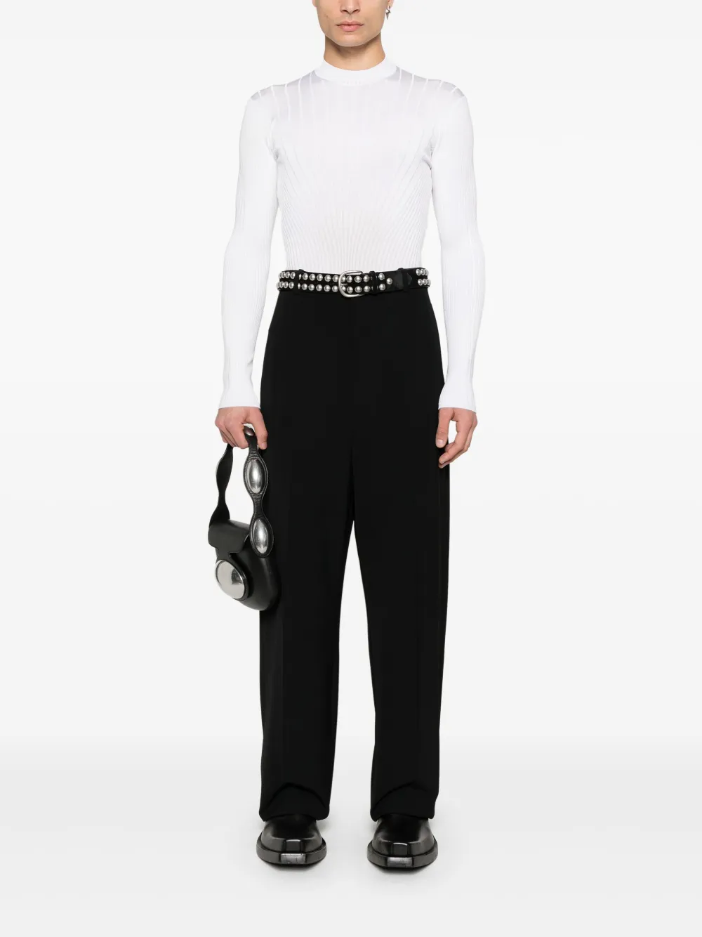 Mugler Geribbelde top - Wit