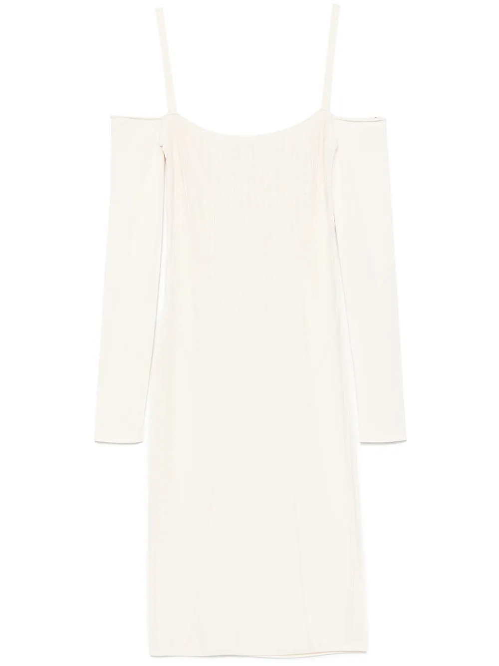 boning-detail knitted midi dress