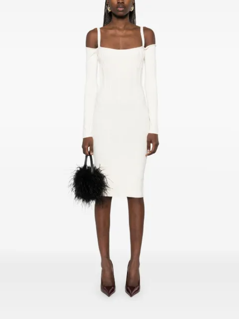 Mugler boning-detail knitted midi dress 25P2RO17251133 - 1