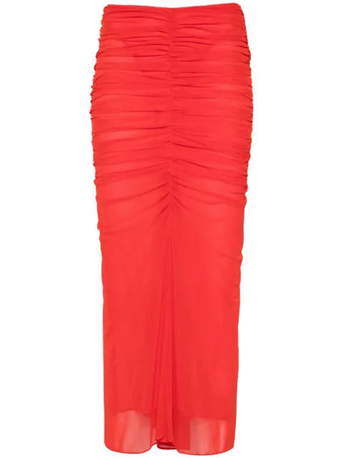 Mugler falda midi fruncida
