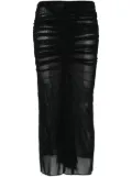 Mugler ruched midi skirt - Black