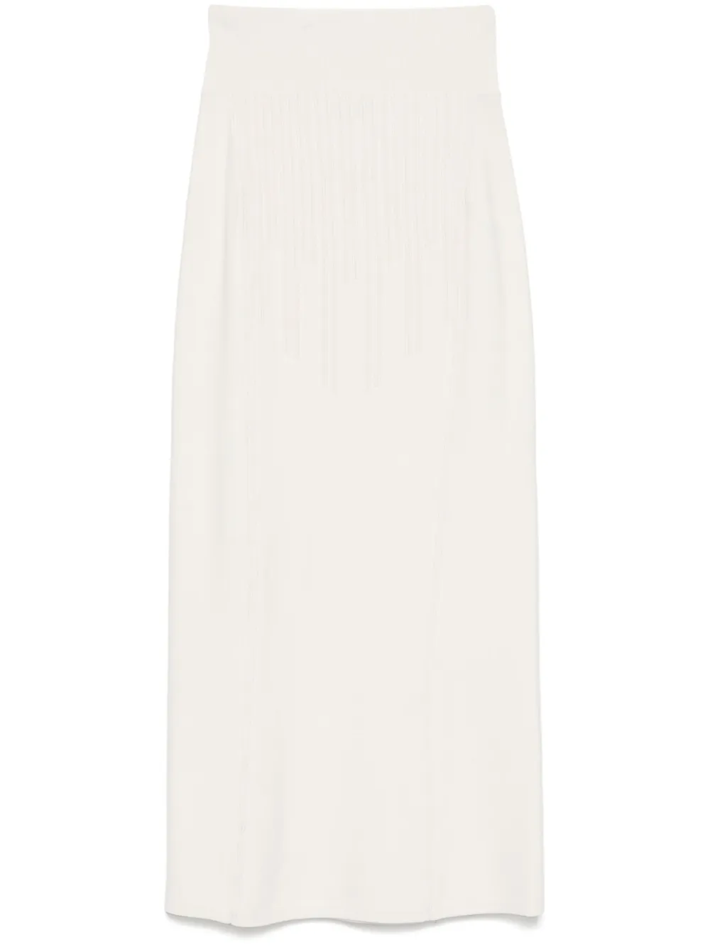 boning-detail midi skirt