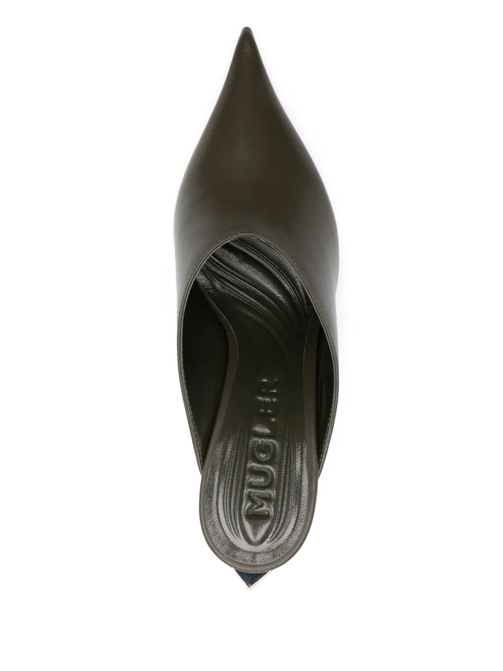 Mugler 105mm nappa mules Green