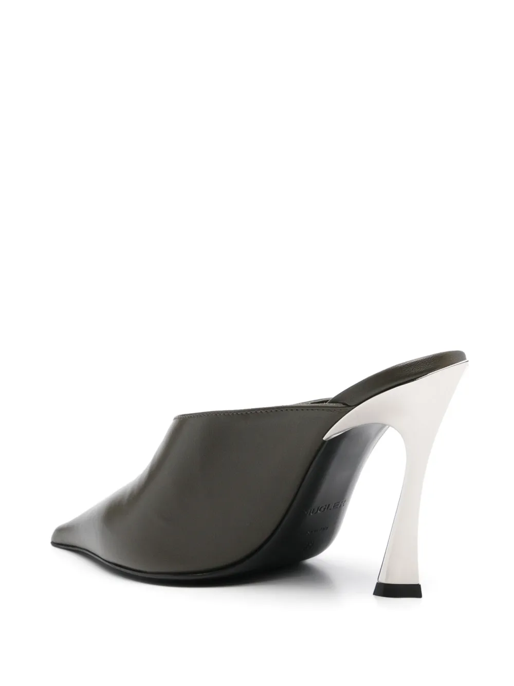 Mugler 105mm nappa mules Green