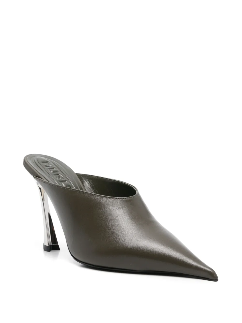 Mugler 105mm nappa muiltjes - Groen