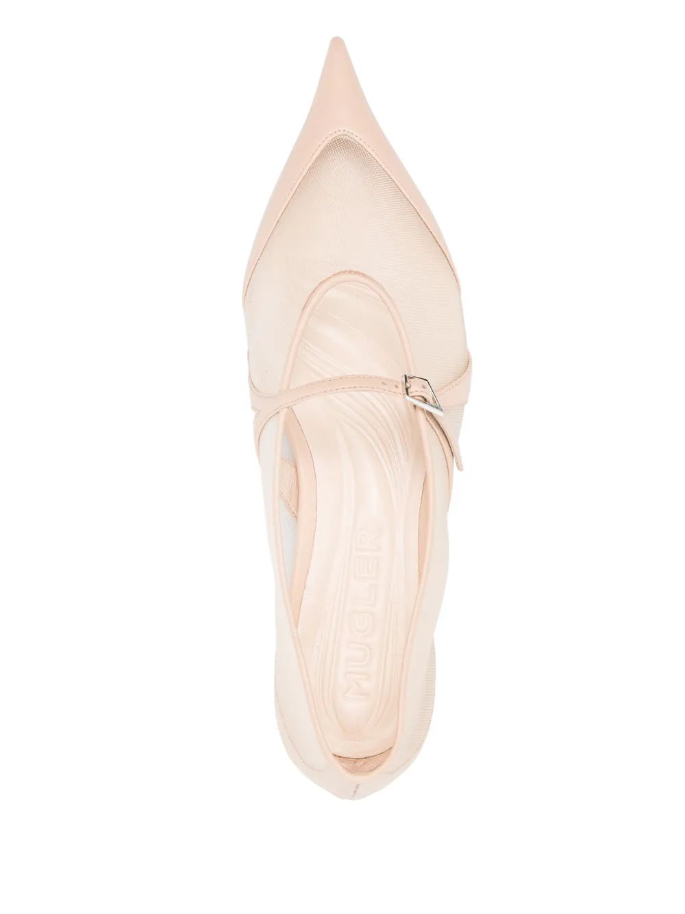 Mugler mesh fang ballet flats Pink
