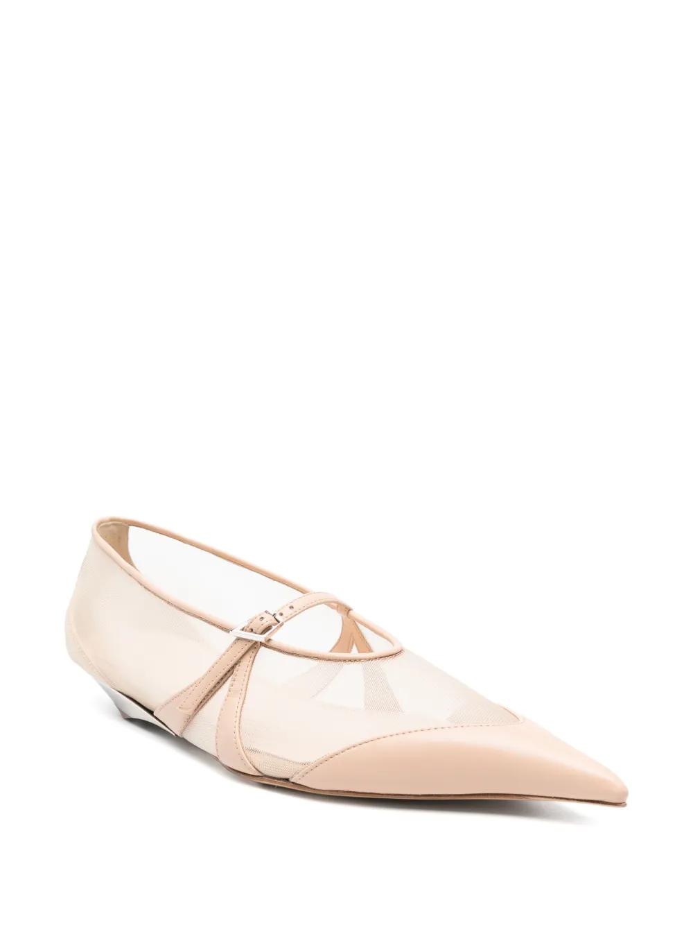 Mugler mesh fang ballet flats - Roze