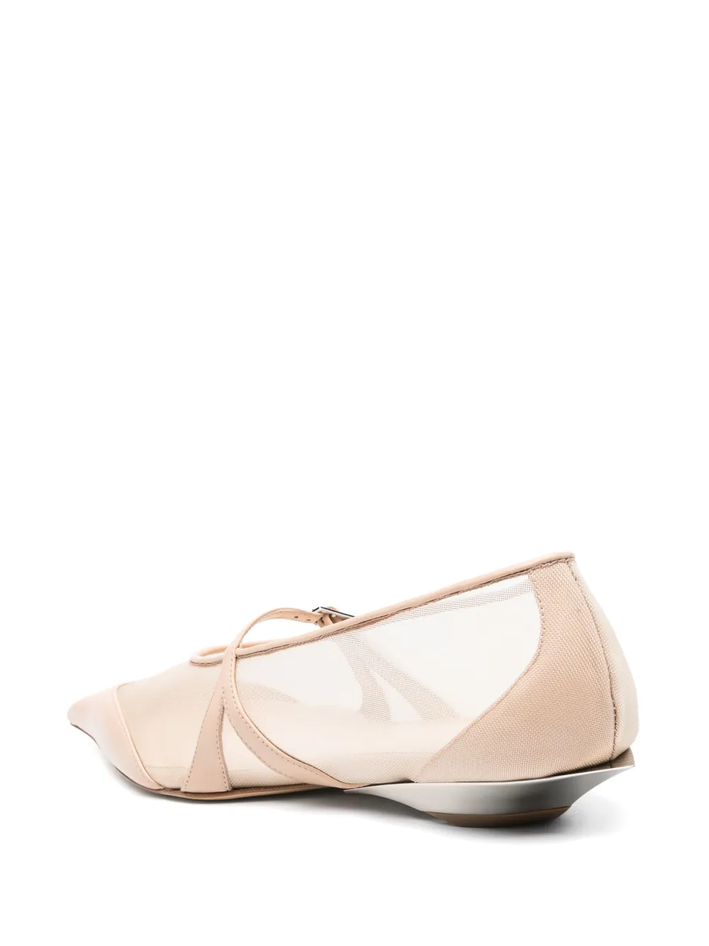 Mugler mesh fang ballet flats Pink