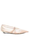 Mugler mesh fang ballet flats - Pink