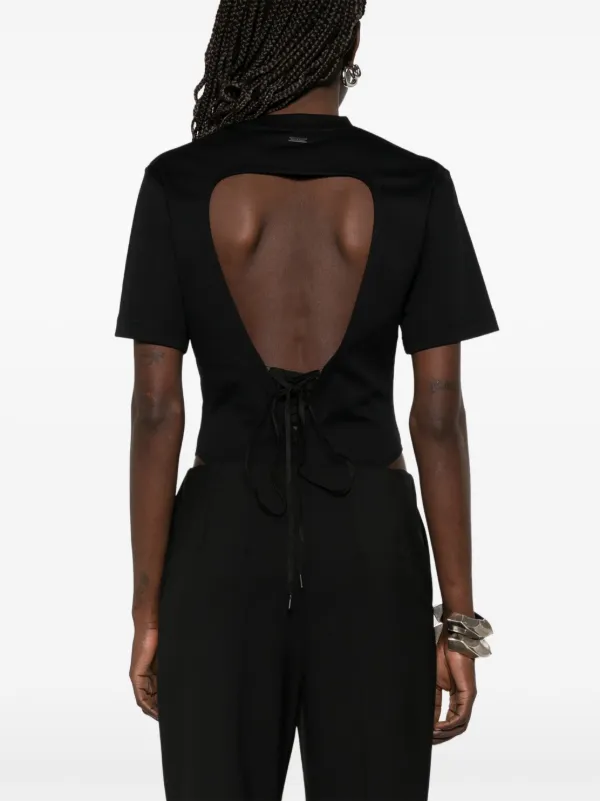 【関税込み】Mugler ブラック Shaping ボディスーツ Mugler オープンバック ボディスーツ | ブラック | FARFETCH JP