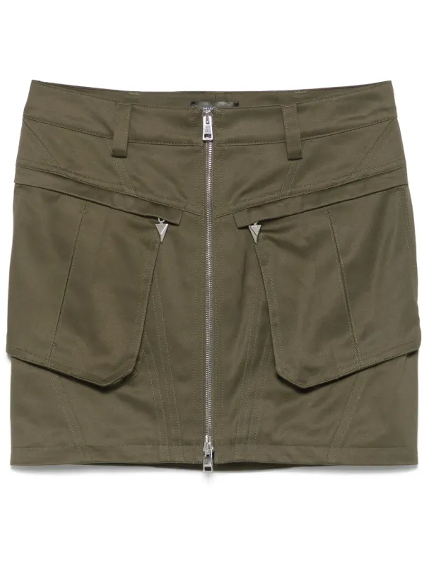 Mugler Cargo Mini Skirt in Green