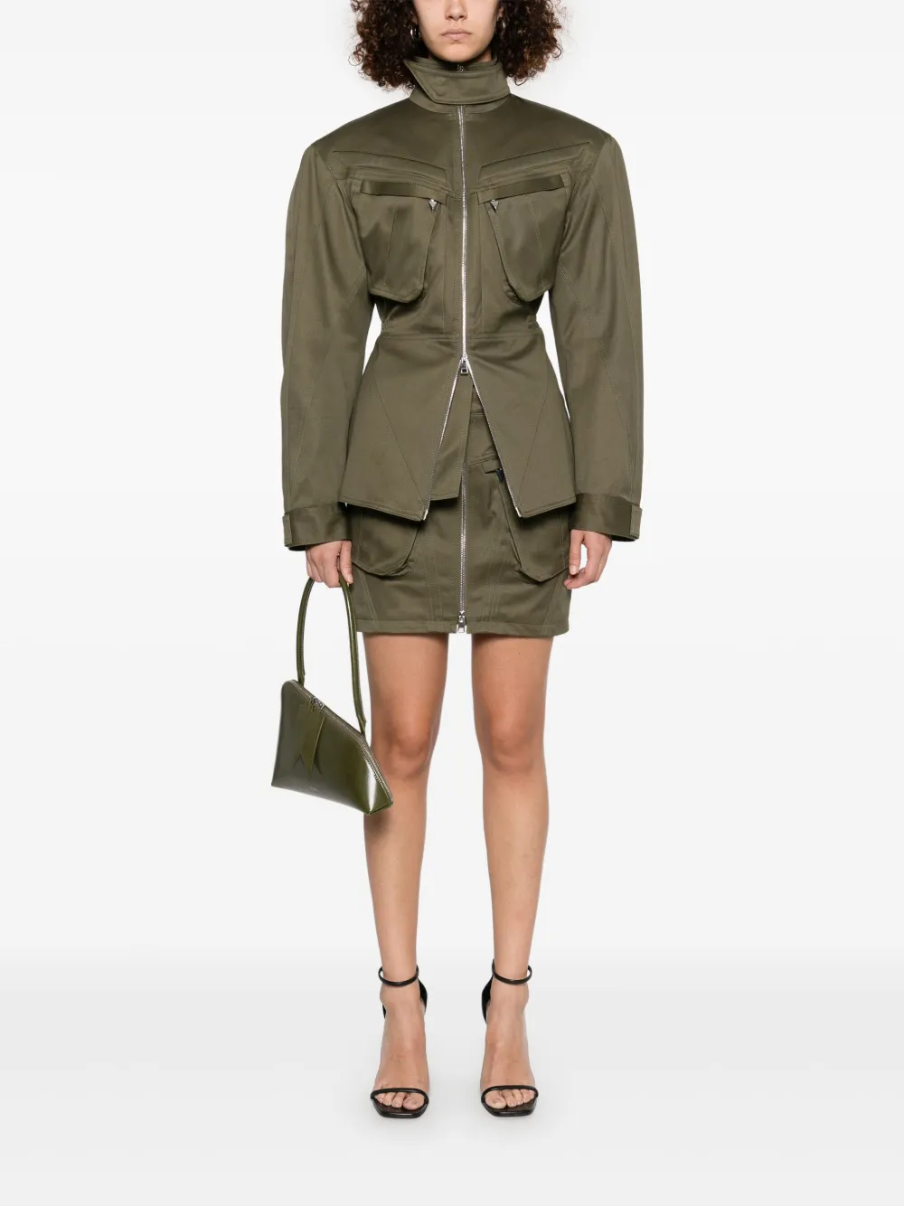 Mugler Cargo mini-rok - Groen