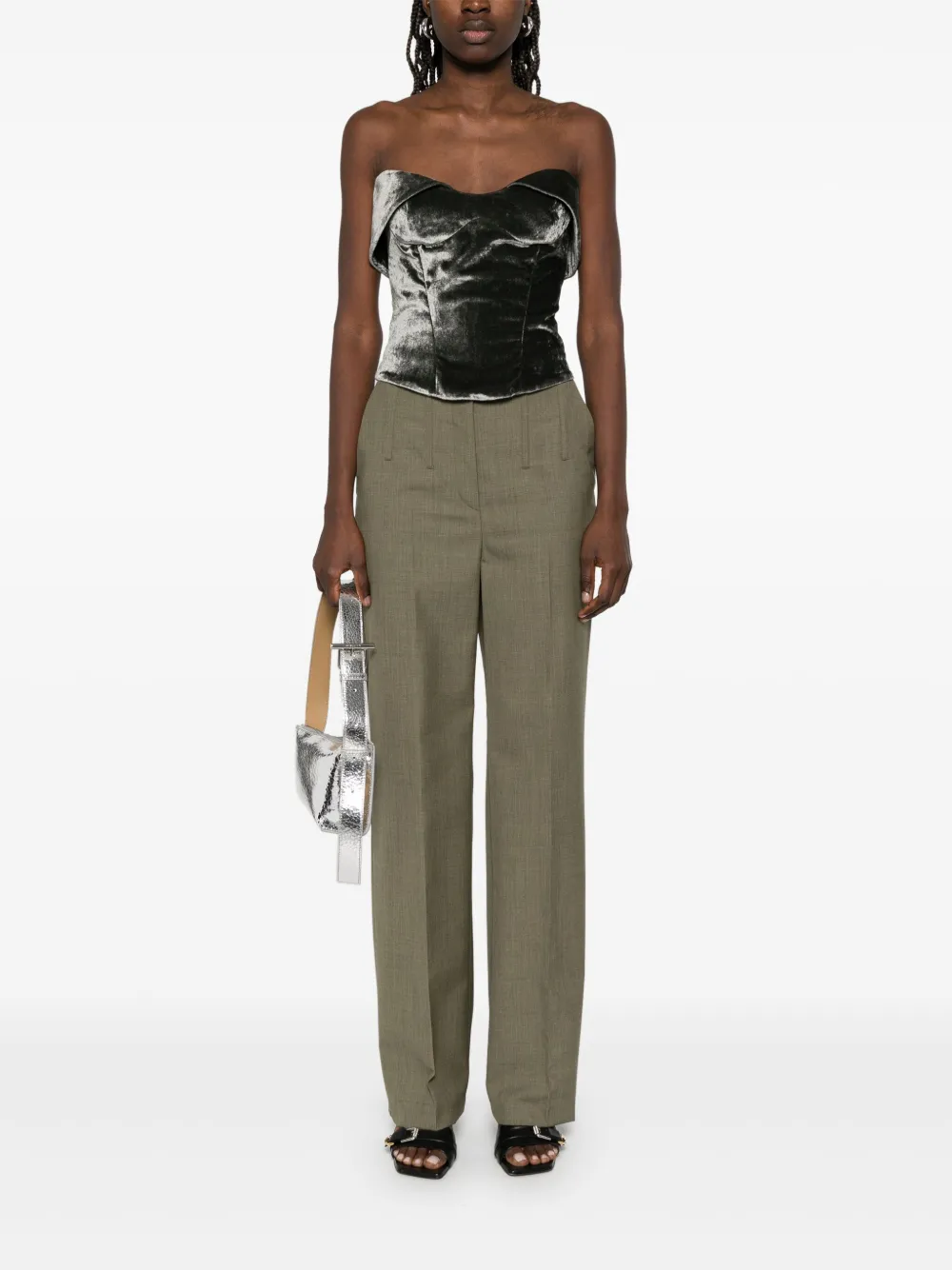 Mugler Pantalon met korset - Groen