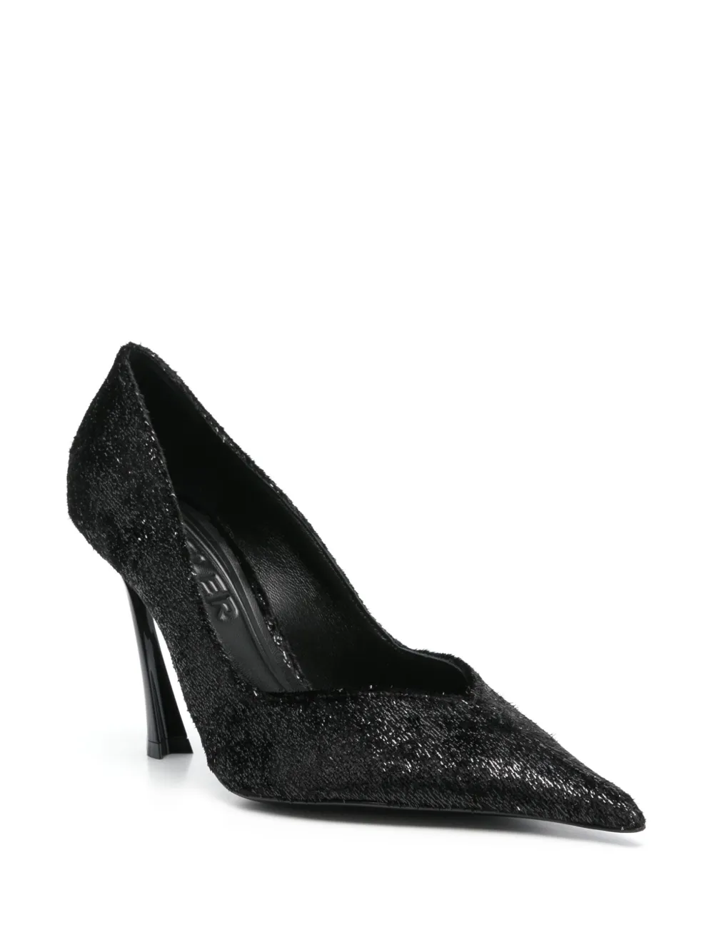 Mugler 105 mm lurex pumps - Zwart