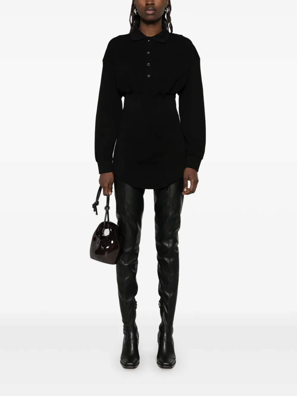 Mugler Mini-jurk met korset - Zwart