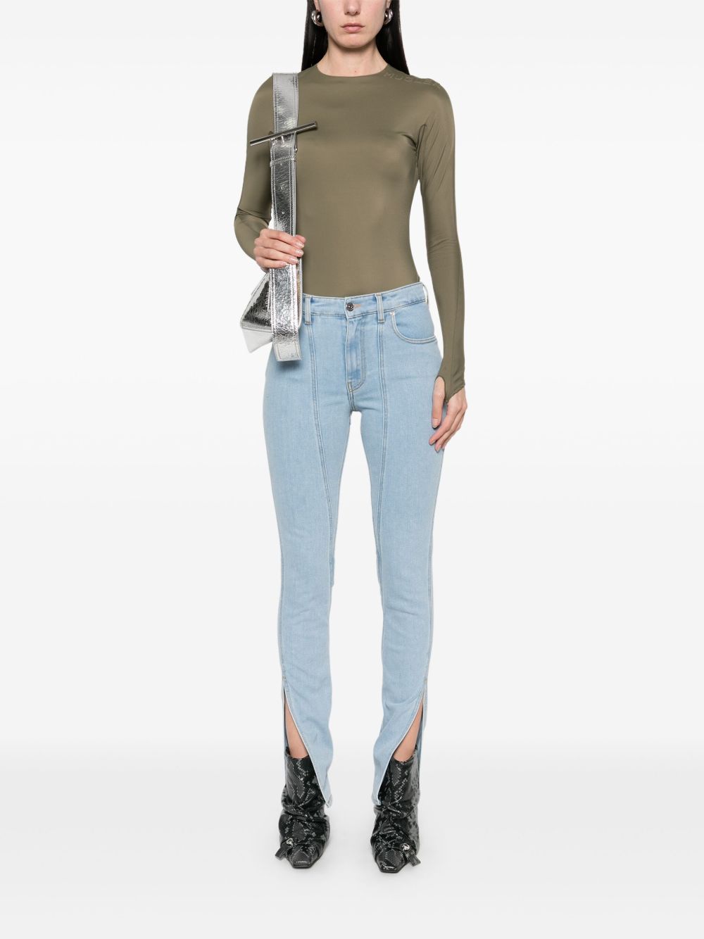 Mugler Jeans met afwerking - Blauw