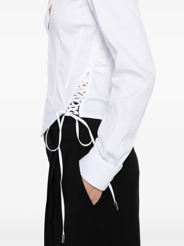 Mugler Corset Poplin Shirt | White | FARFETCH