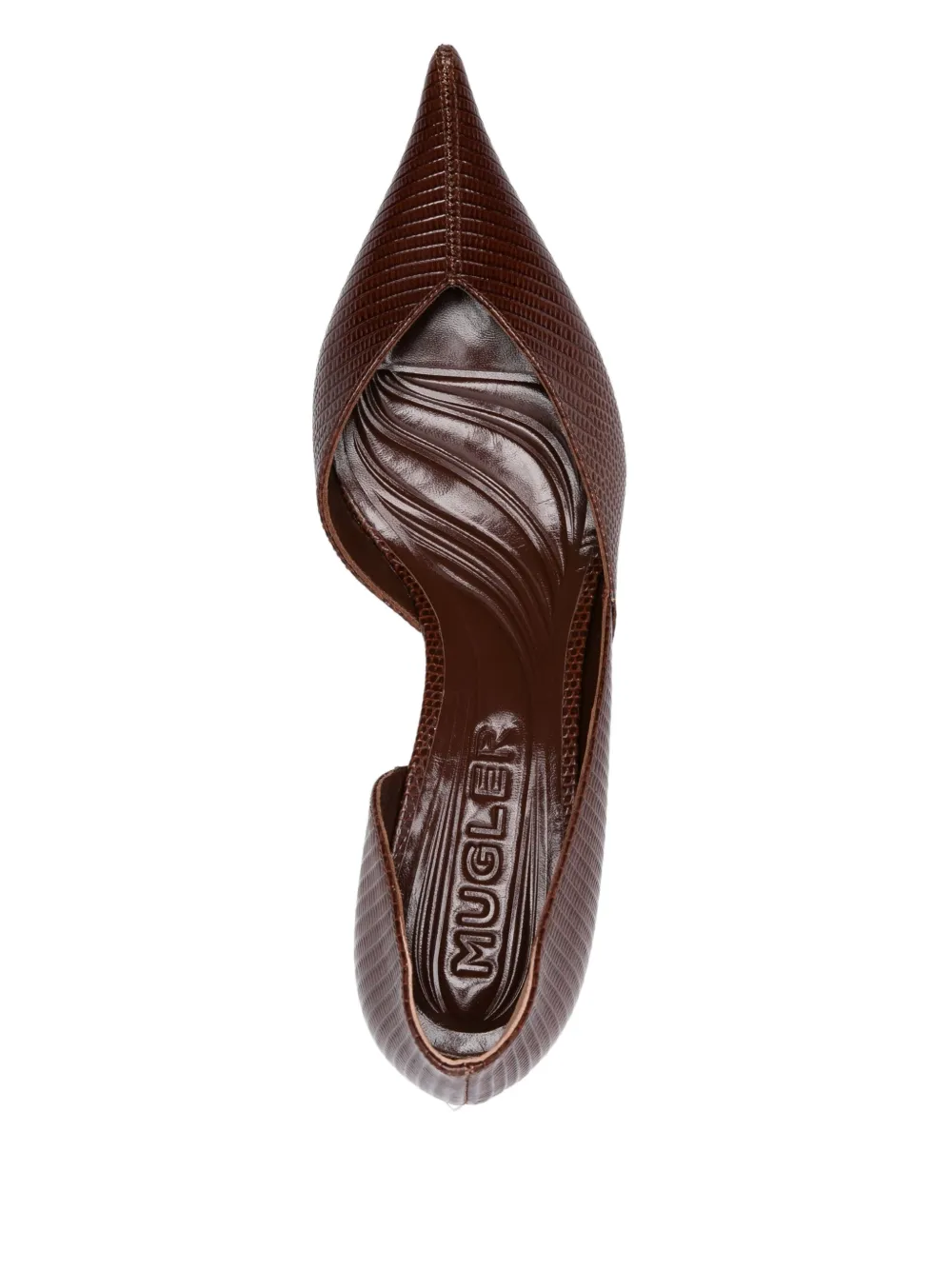 Mugler 55mm Fang pumps Brown