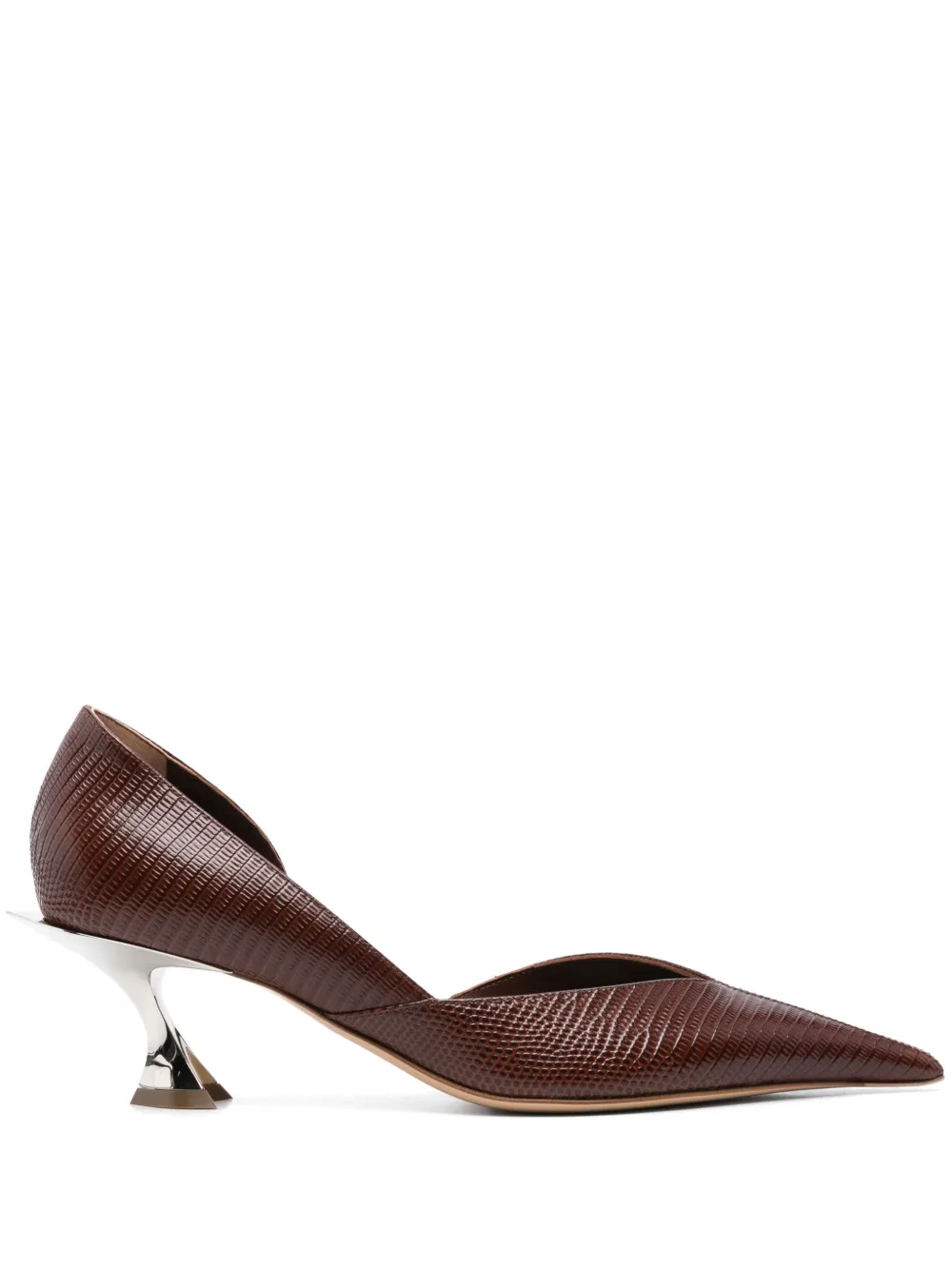 Mugler 55mm Fang pumps Brown