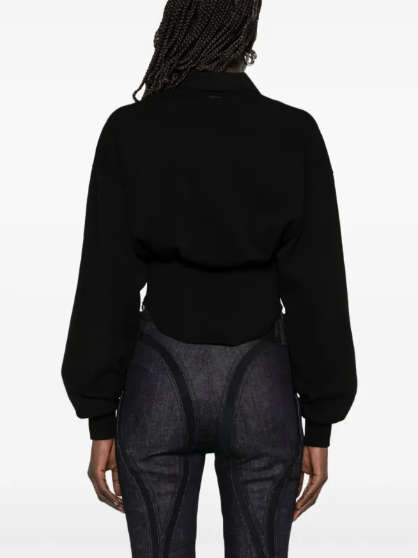 Mugler Playera Tipo Polo Estilo Corset Negro FARFETCH PE