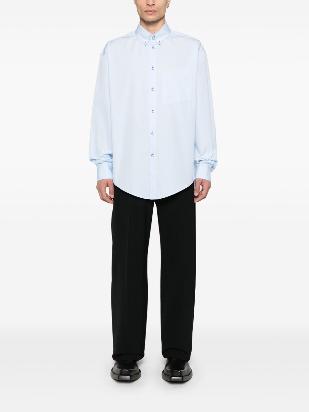 Mugler poplin shirt - Blauw