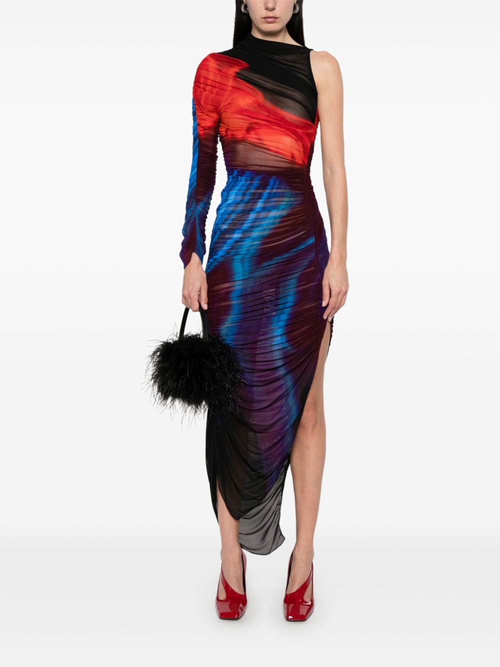 Mugler asymmetrical pierced dress - Blue