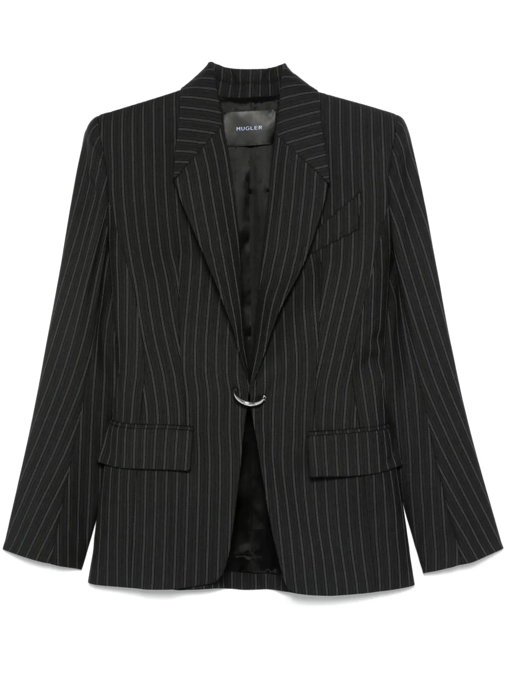 pinstripe pierced blazer