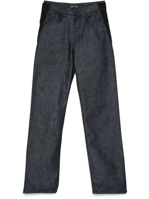 Mugler lace-up straight leg jeans