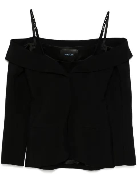 Mugler chamarra con hombros descubiertos
