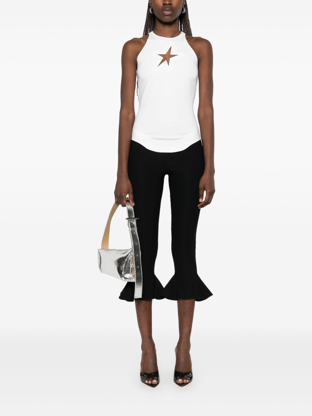 Mugler Tanktop met sterpatroon - Beige