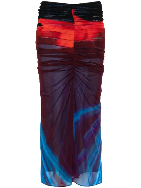 Mugler falda midi fruncida
