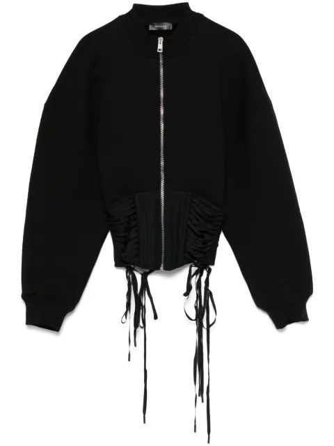 Mugler sudadera estilo corset de encaje