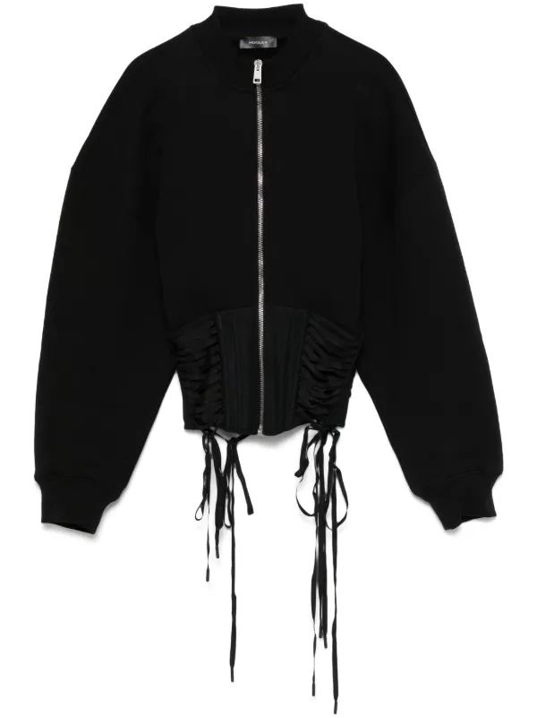 Mugler Laced Corset Sweatshirt Black FARFETCH CH